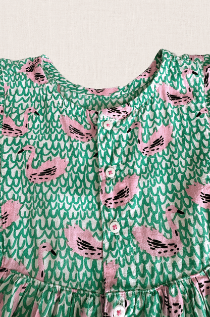 Pink Swan Cotton Dress