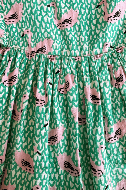 Pink Swan Cotton Dress