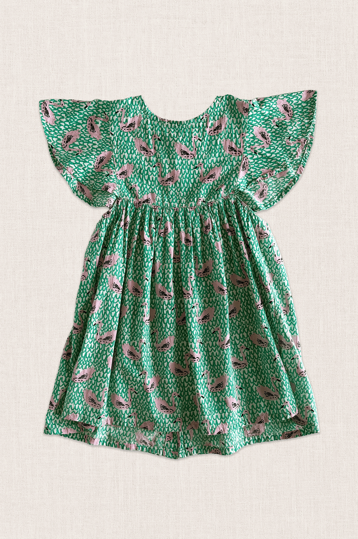 Pink Swan Cotton Dress