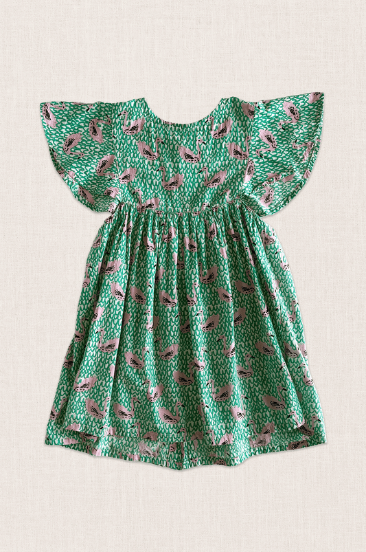 Pink Swan Cotton Dress