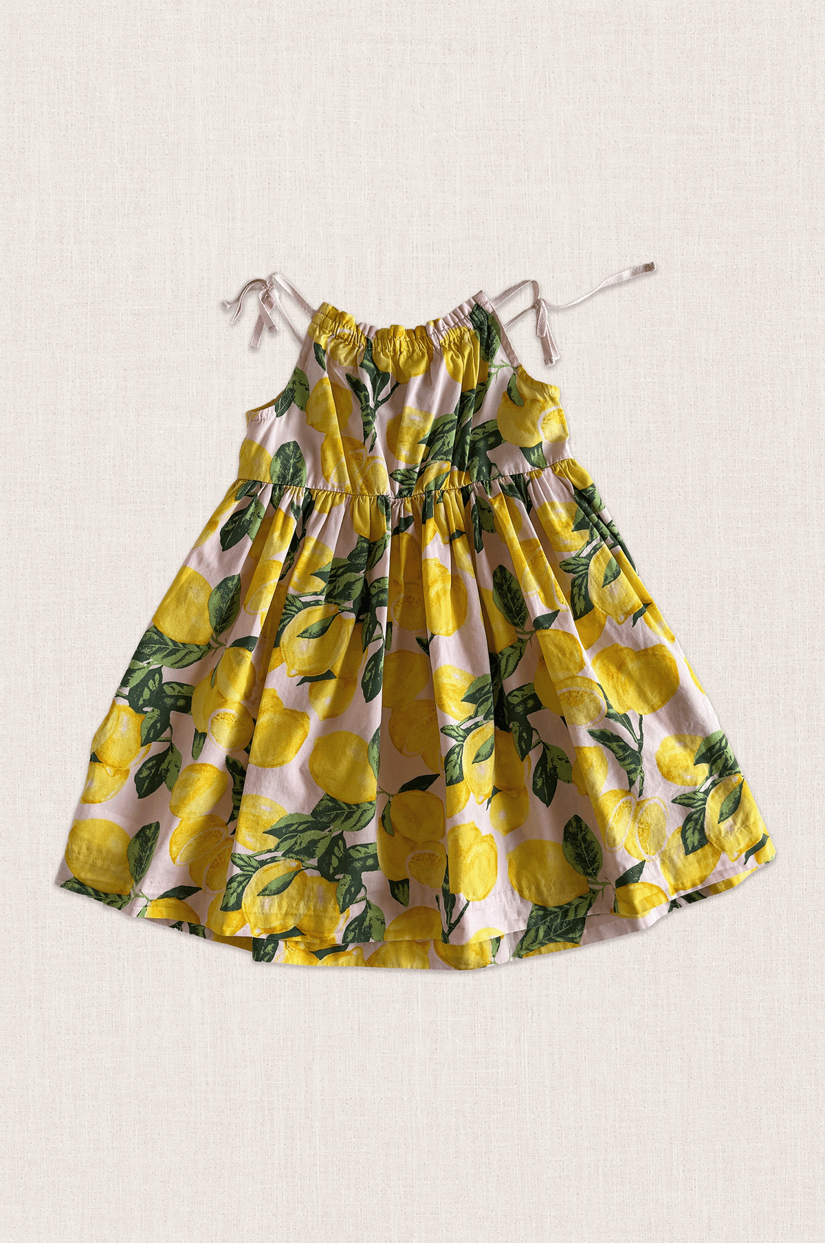 Lemon Print Gathered Dress