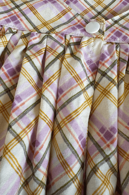 Pastel Check Lace Collar Dress