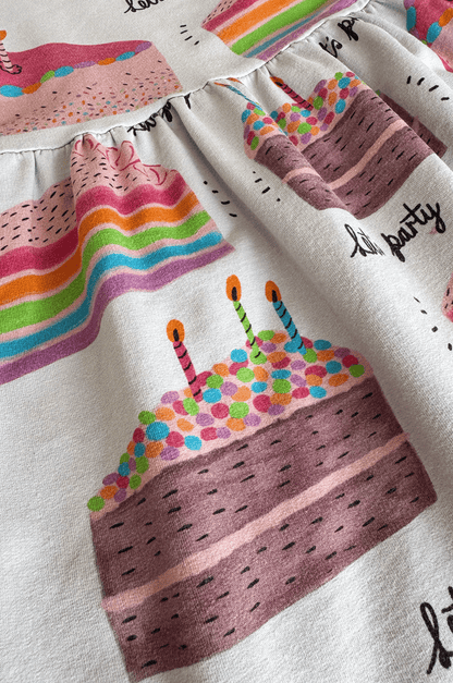 Let's Party Cake Print Dress