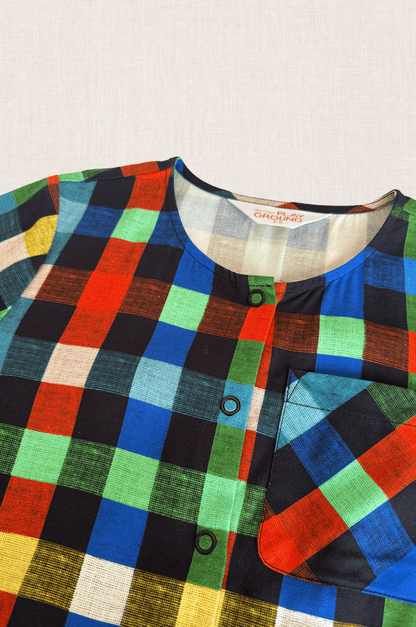 Multicolour Check Playsuit