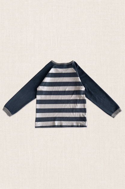Stripe Velour Long Sleeve Top