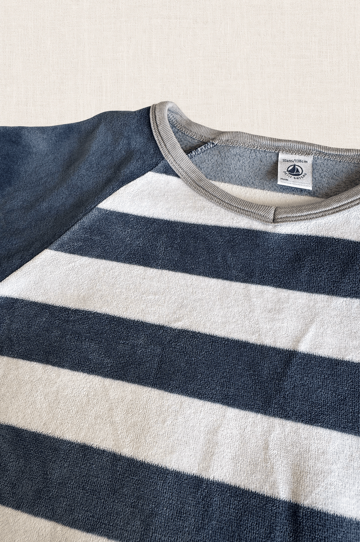 Stripe Velour Long Sleeve Top