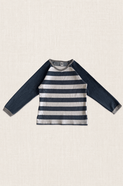 Stripe Velour Long Sleeve Top