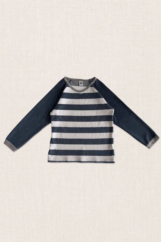 Stripe Velour Long Sleeve Top