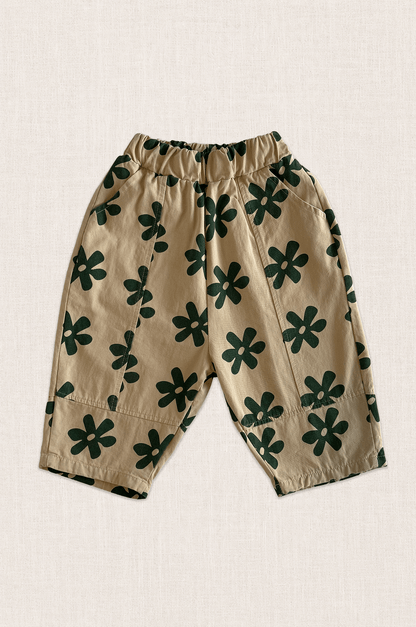 Flower Barrel Leg Trousers