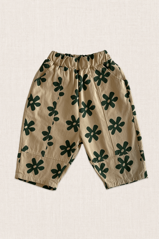 Flower Barrel Leg Trousers