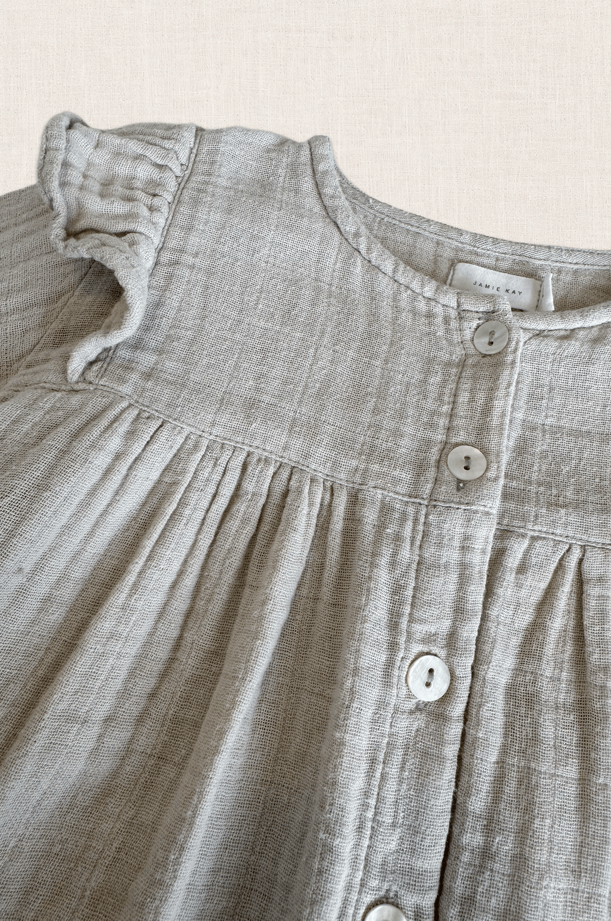 Natural Check Frill Blouse