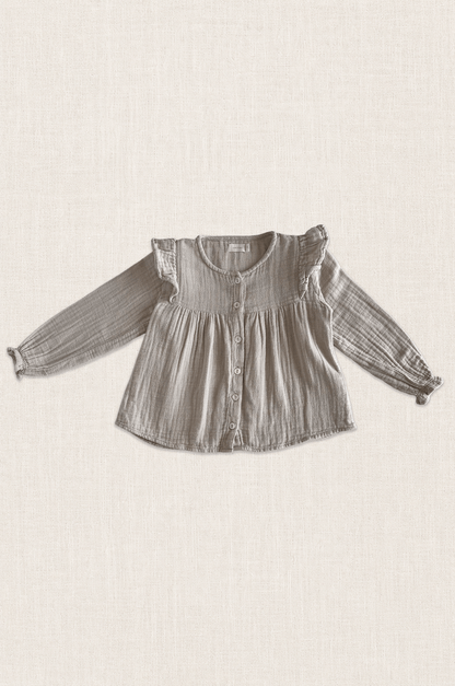 Natural Check Frill Blouse