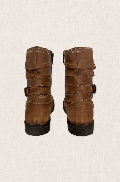 Tan Leather Slouch Boots