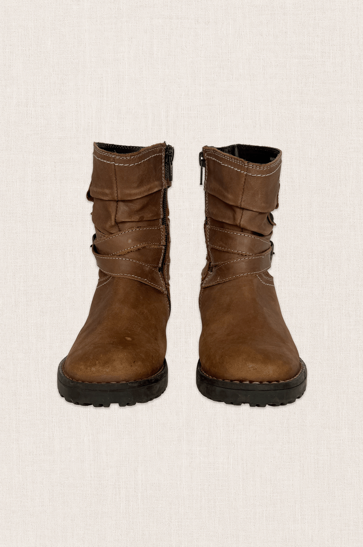 Tan Leather Slouch Boots