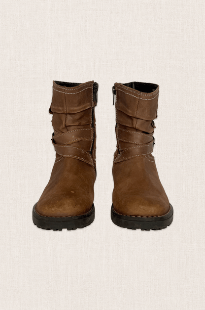 Tan Leather Slouch Boots