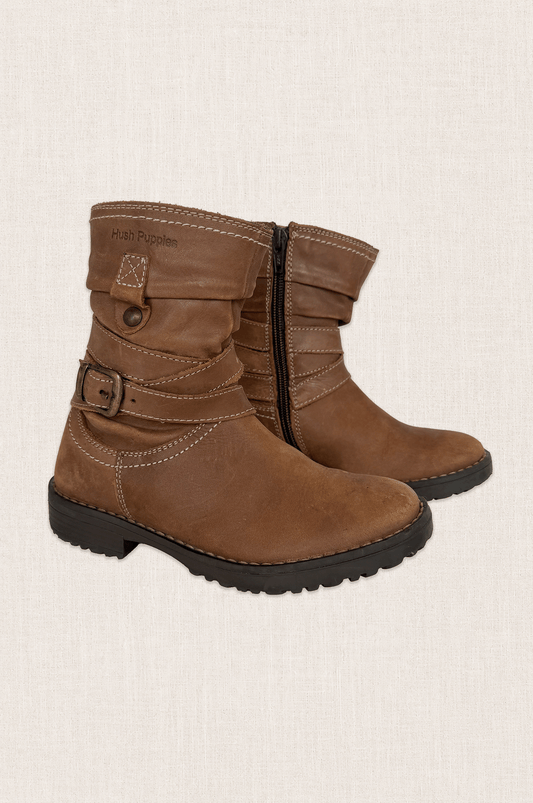 Tan Leather Slouch Boots